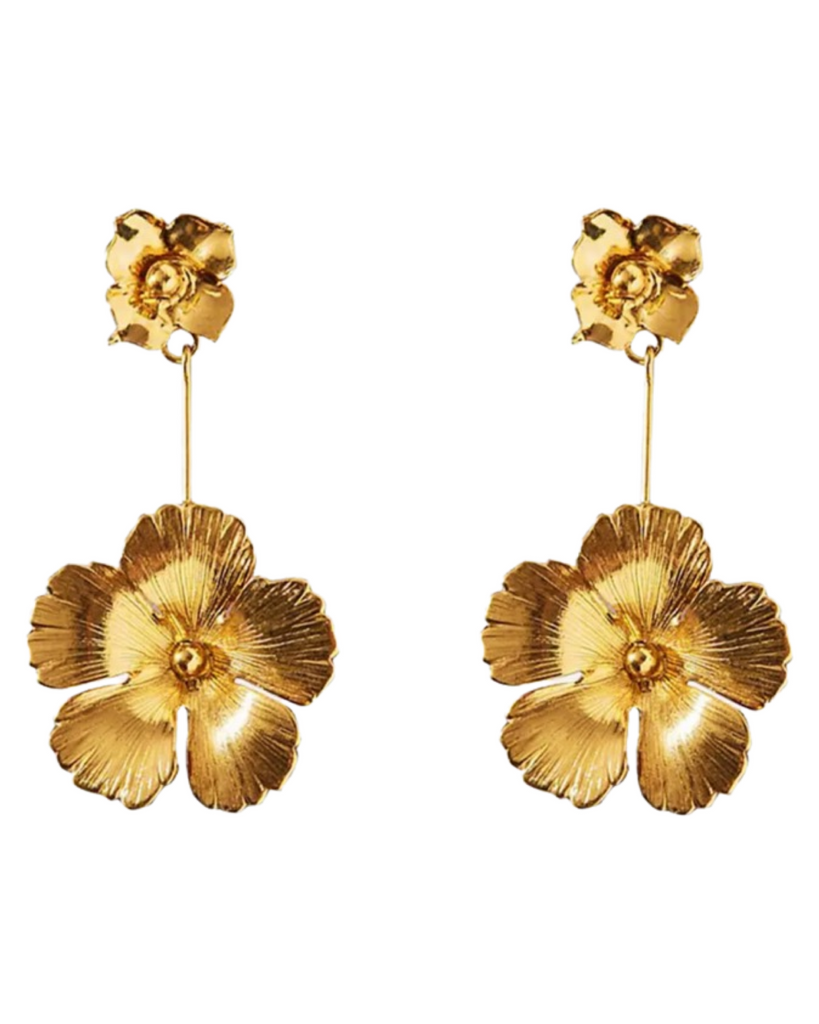 Gold Flower Drop Earrings – Banks Jewelry