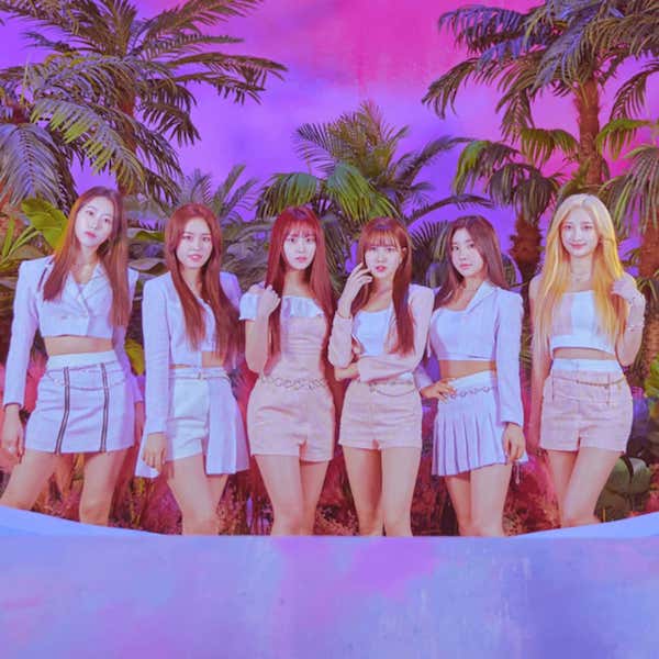 ILY:1 Kpop girl group matching in a tropical and white theme photo