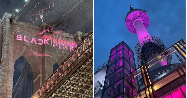 black pink pink venom campaign at brooklyn bridge