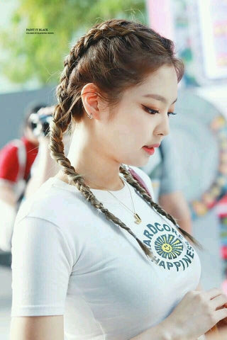 kpop hairstyle double dutch braid on korean kpop idol