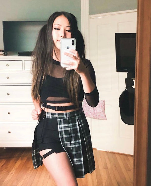 cute gov ball outfits with matching strappy detail and plaid