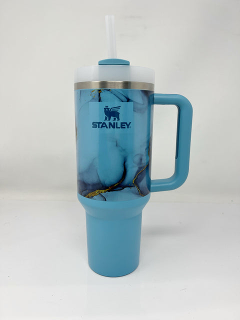 Abstract Tropical Engraved Stanley Adventure Quencher 40oz Tumbler 