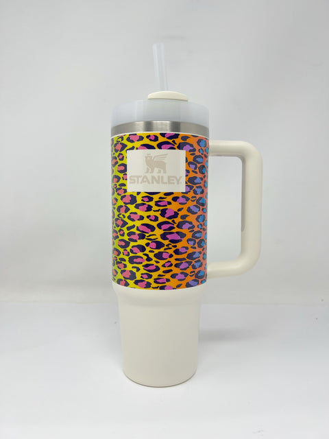 30oz. Stanley Vinyl Decal Cheetah Print Wrap Cow Print Stanley Wrap Cup Not  Included 