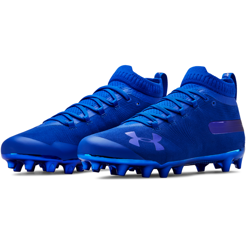 blue suede under armour cleats