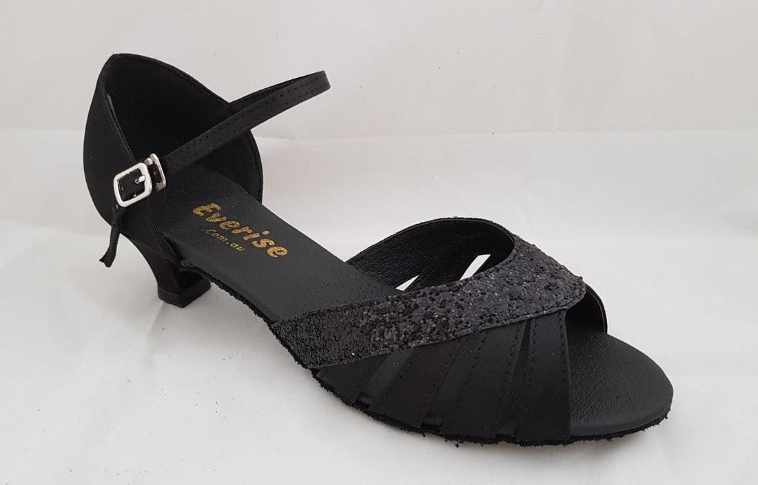 Black Satin / Glitter # 174501#N# – Everise Dance Shoes