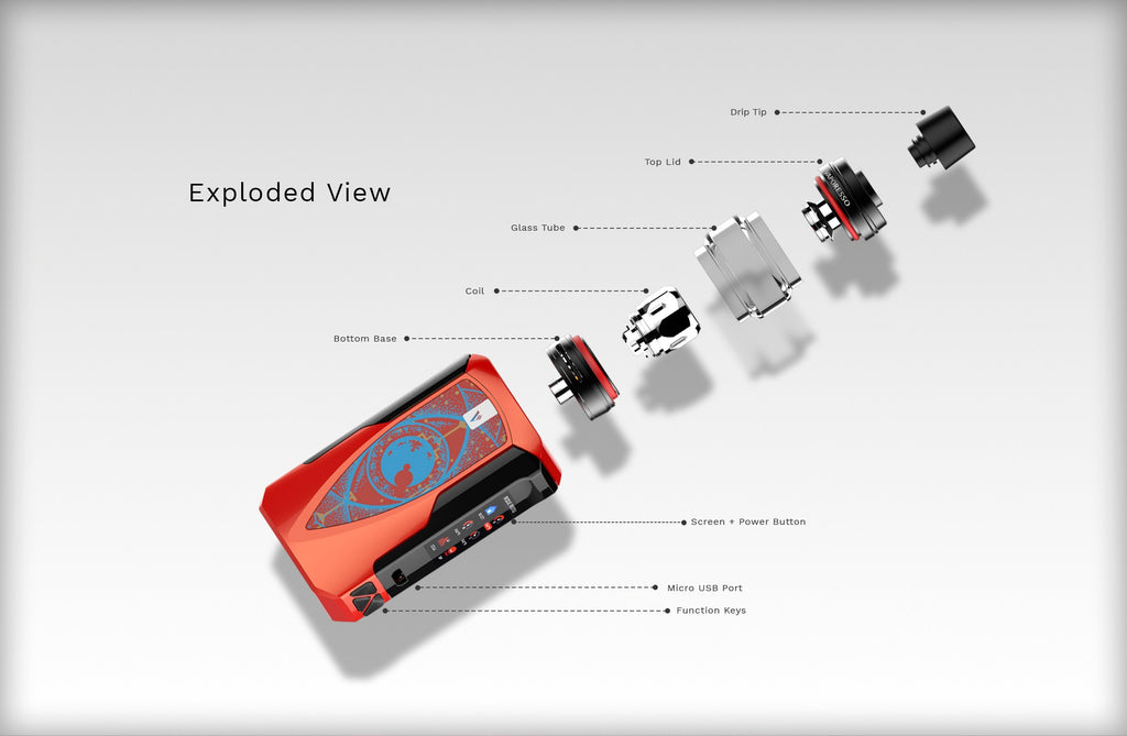 Vaporesso Tarot Baby 85W TC Kit with NRG SE Exploded View