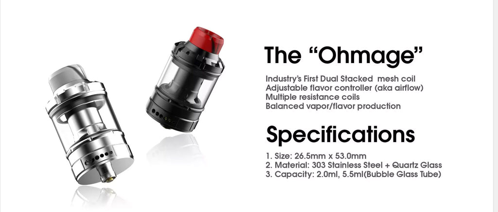 Dovpo The Ohmage Sub-ohm Tank 5.5ml 26.5mm Specifications