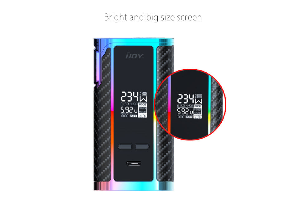 IJOY Captain PD270 234W TC Box Mod Bright & Big Size Screen IJOY Captain PD270 234W TC Box Mod Bright & Big Size Screen