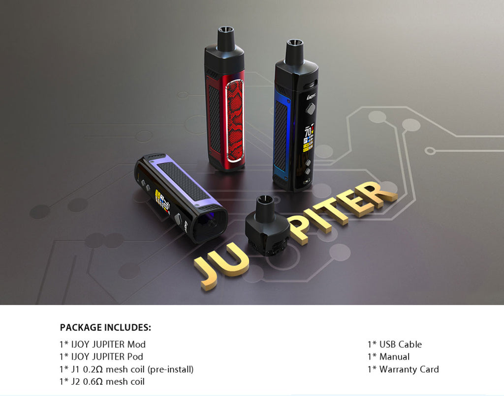 IJOY JUPITER Pod System VW Starter Kit Package Includes