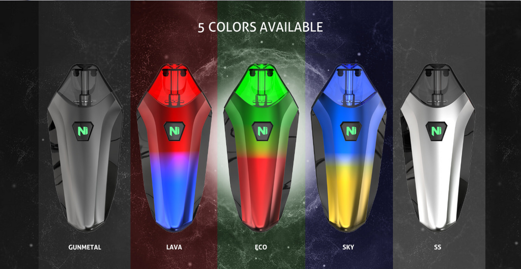 Nikola Delorean Vape Pod System VV Starter Kit 350mAh 1.2ml 5 Colors Available