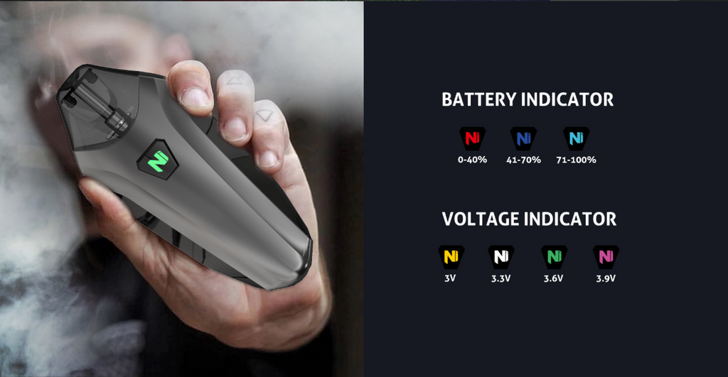 Nikola Delorean Vape Pod System VV Starter Kit 350mAh 1.2ml Battery & Voltage Indicator