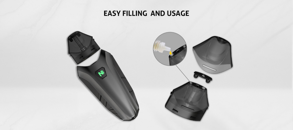 Nikola Delorean Vape Pod System VV Starter Kit 350mAh 1.2ml Easy Filling & Usage