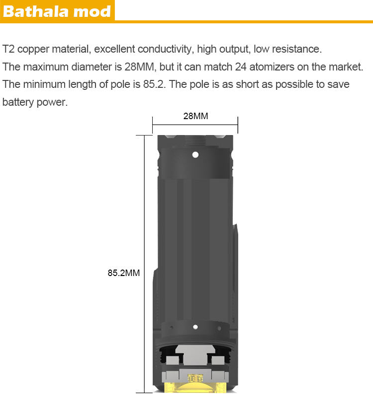 Serisvape Bathala Mech Mod Parameter