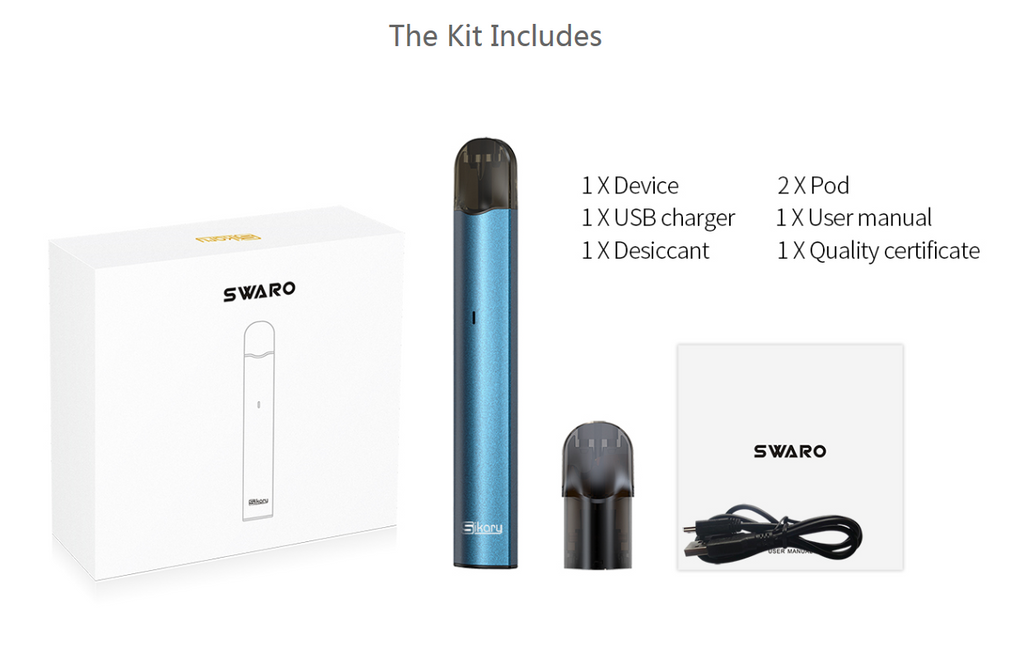 Sikary Swaro Vape Pod System Kit Includes