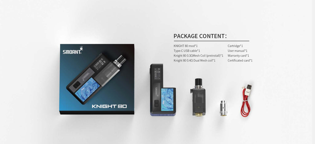 Smoant Knight 80 TC Mod Kit Package Content