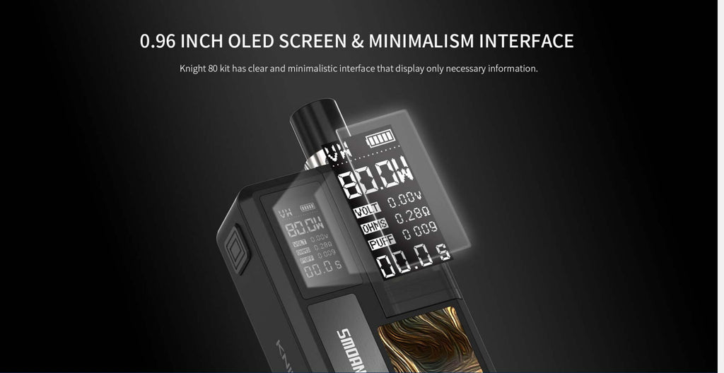 Smoant Knight 80 TC Mod Kit 0.9inch OLED Screen & Minimalism Interface