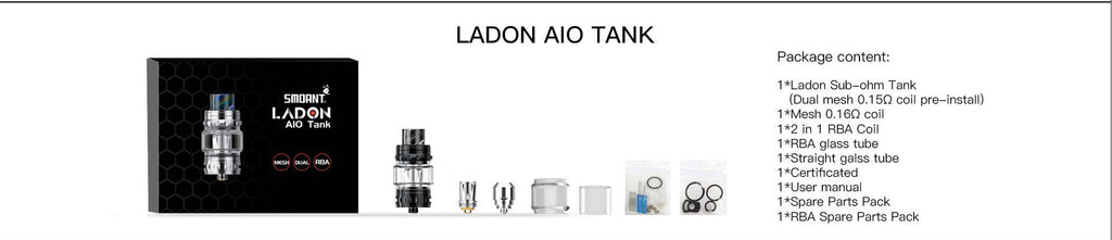 Smoant Ladon AIO Tank 6ml 28mm Package Content