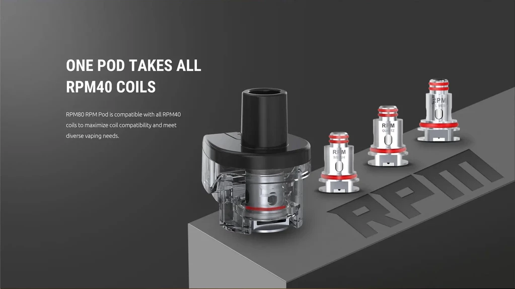 Smok RPM80 / RPM80 Pro Replacement Mesh RPM Pod Cartridge Takes All RPM40 Coils