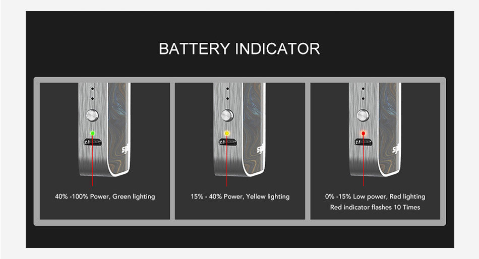 Syiko Galax Vape Pod System Starter Kit Battery Indicator