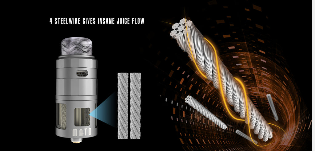 Vandy Vape Mato DL RDTA 4 Steel Wire Gives Insanopqr Flow