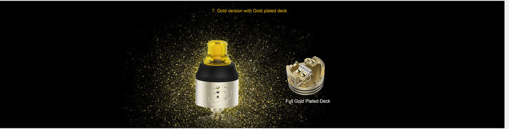 Vapefly Galaxies MTL RDA 22mm Gold Version With Gold Plated Deck