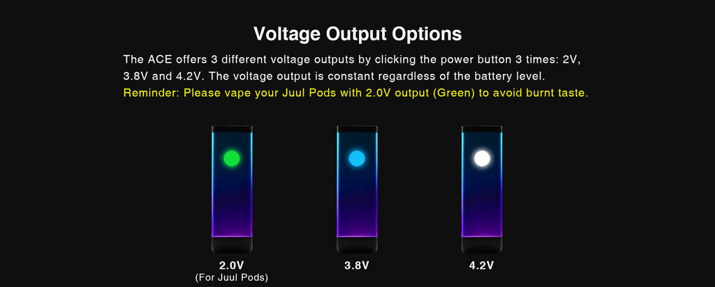 WELLON ACE 2-in-1 VV Box Mod 400mAh Compatible Voltage Output Options
