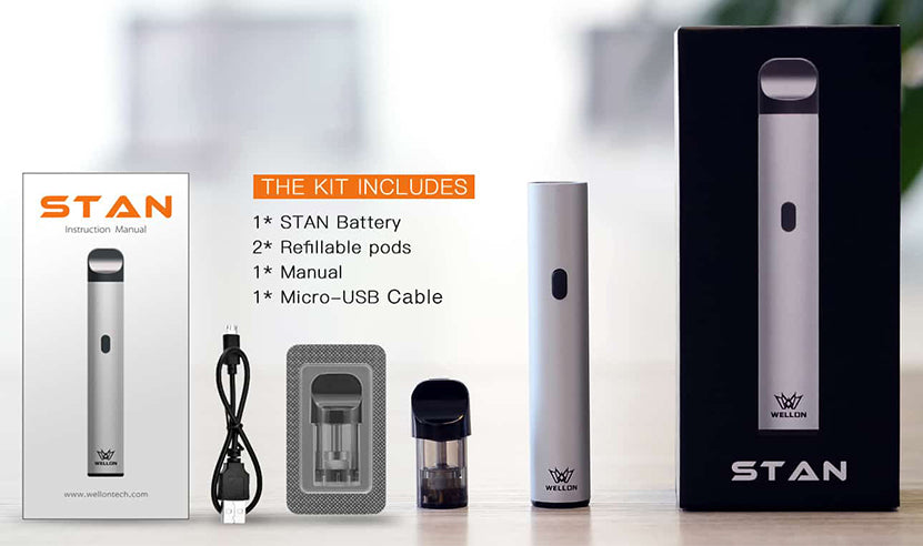 WELLON STAN Vape Pod System Starter Kit Package Includes