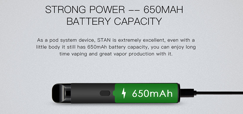 WELLON STAN Vape Pod System Starter Kit 650mAh Battery