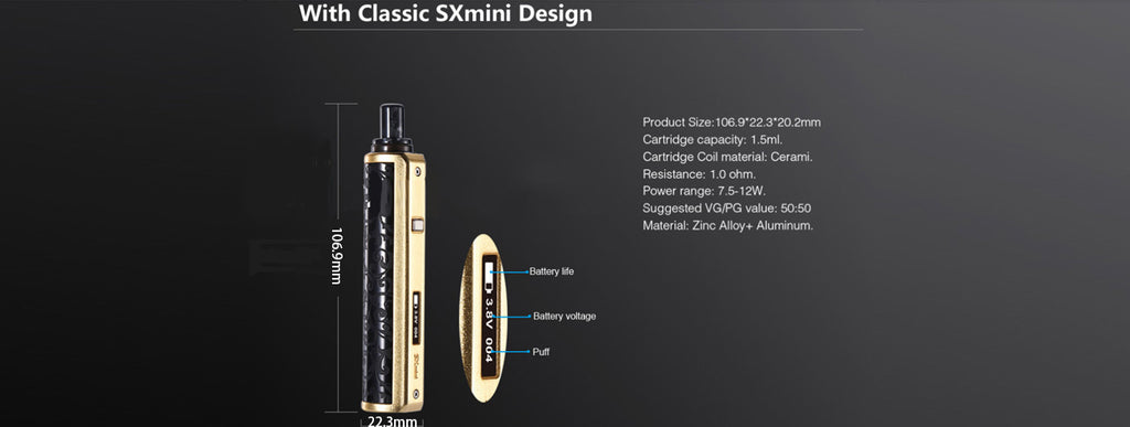 YiHi SXmini Mi Class Vape Pod System Starter Kit Specification
