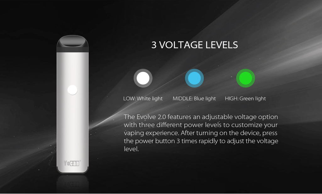 Yocan Evolve 2.0 3-in-1 Vape Pod System 3 Voltage Levels