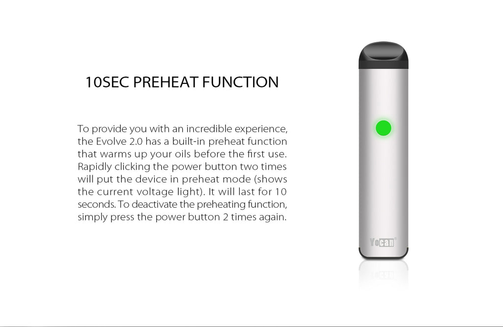 Yocan Evolve 2.0 3-in-1 Vape Pod System 10SEC Preheat Function