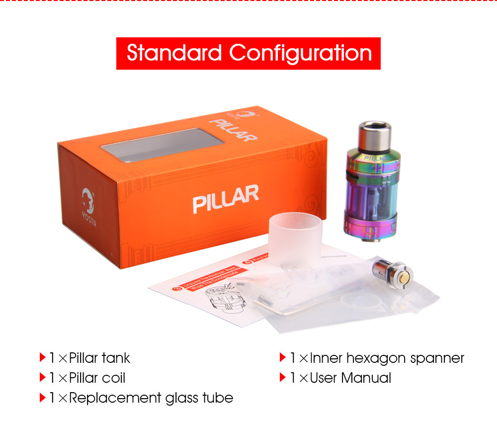 Yosta Pillar Tank 3.5ml 0.5ohm Standard Configuration