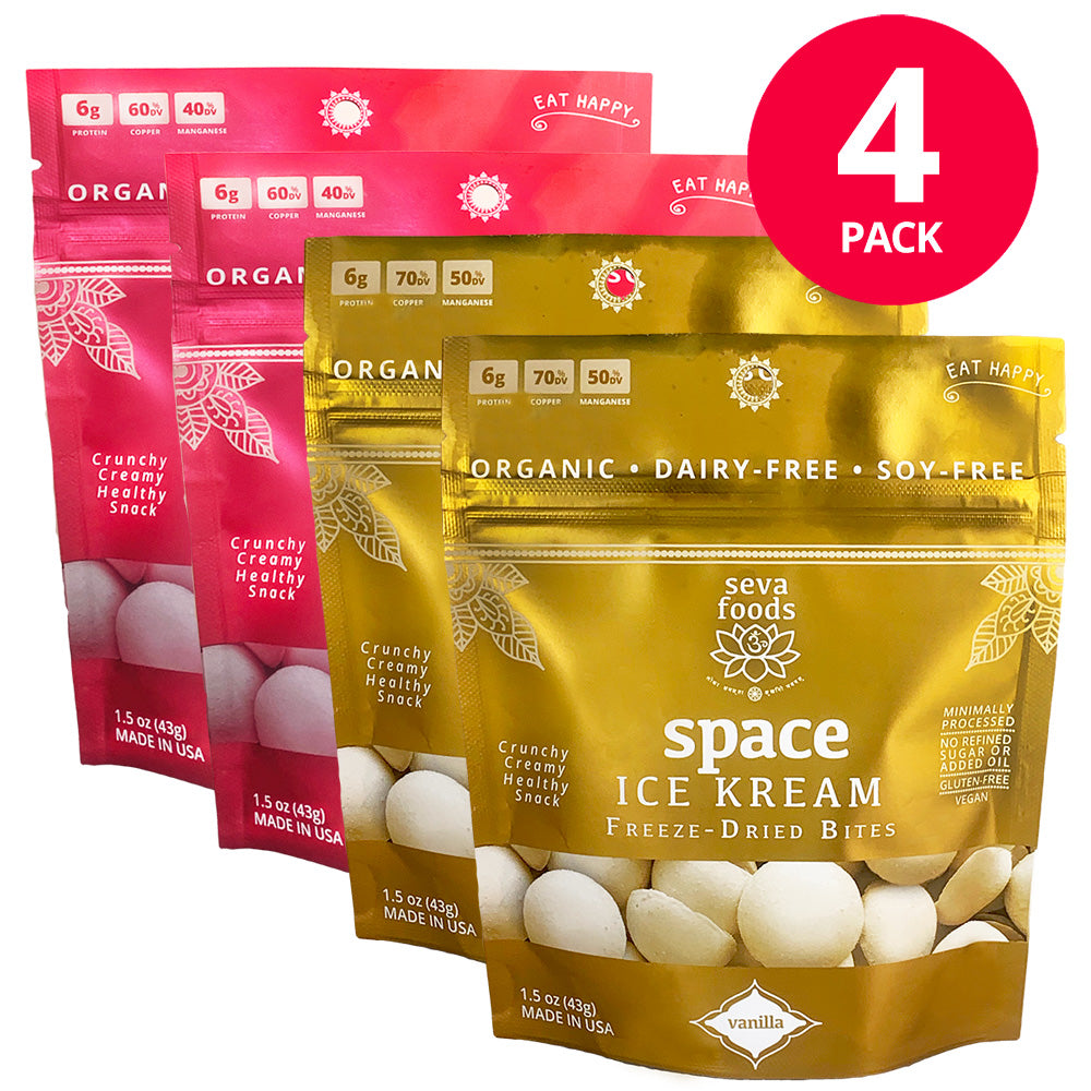 4-Pack Organic Vanilla & Strawberry Space Ice Kream
