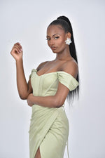 Load image into Gallery viewer, The ARIANNA Dress - Sage Green - DOYIN LONDON
