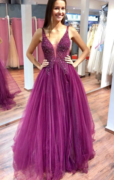 purple pageant dress