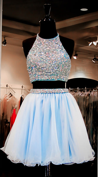 blue short formal dress