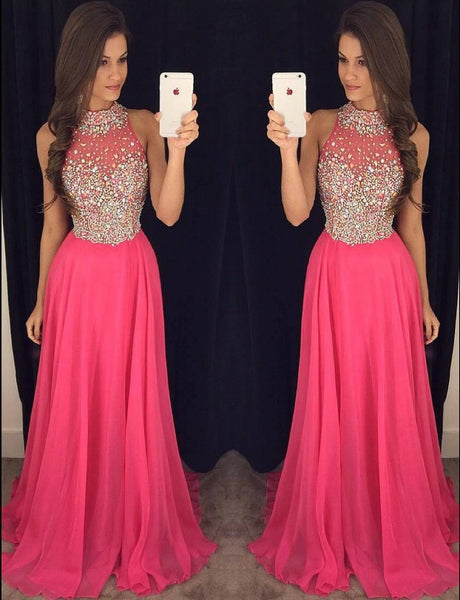 hot pink prom dress 2019