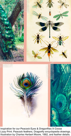 The inspiration behind our Peacock Eyes & Dragonflies X Cocoa Lizzy Print 