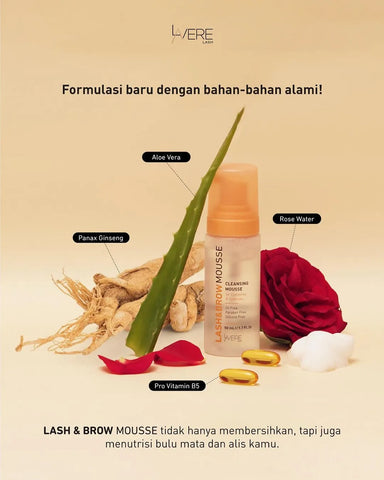 Kandungan dan nutrisi lash and brow mousse shampoo laverelash