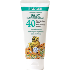 Badger SPF 40 Baby Sunscreen Safe Mineral Baby Sunscreen w/ Clear Zinc Oxide