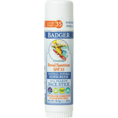 Badger Clear Sport Sunscreen Stick SPF35 Coral Reef Safe Sunscreen, Mineral Sun Protection