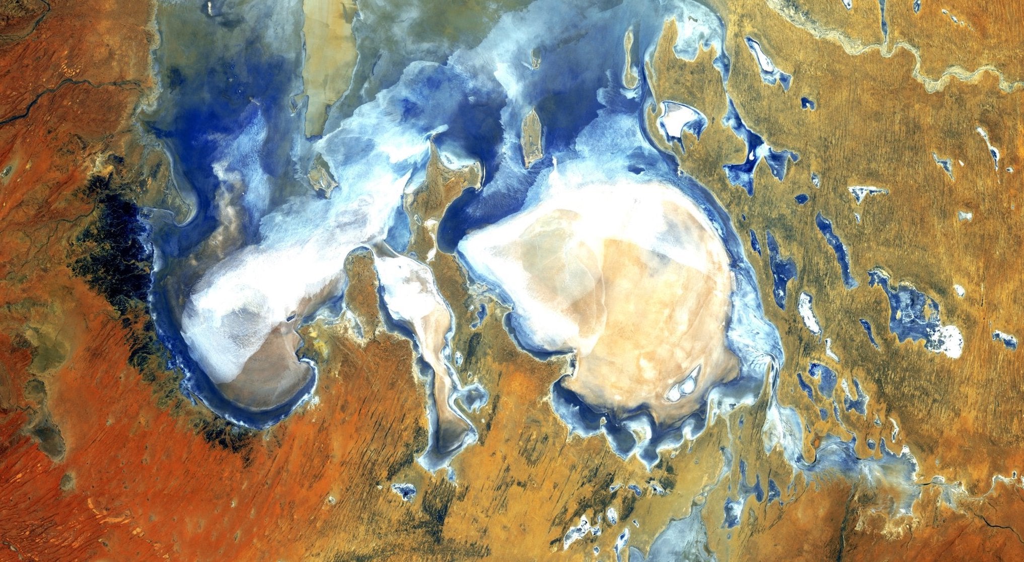 Satellite image of Lake Eyre in Australia