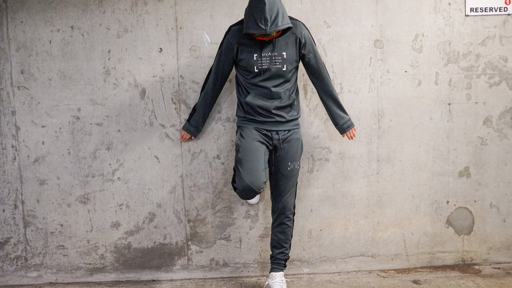 Men at Work facemask Tracksuit (Grey) | Stealth London