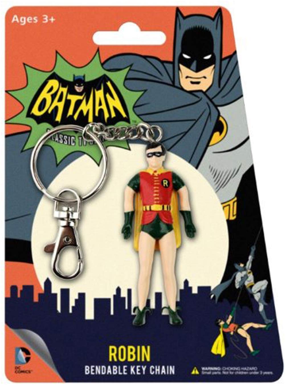 Batman - 1966 Classic TV Series ROBIN Bendable Poseable Keychain - A & D  Products NY Corp. Cool Toy Den