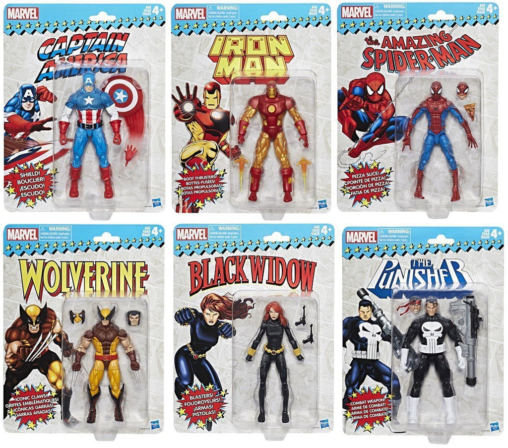 Marvel Legends - Juego de completa vintage de 6 figuras de acción de Hasbro - A & D NY Corp. Cool Toy Den