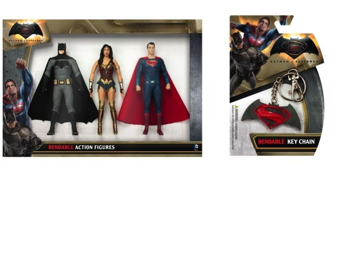 Batman vs. Superman: Dawn of Justice Set of 3 Boxed Bendables & Keychain -  A & D Products NY Corp. Cool Toy Den
