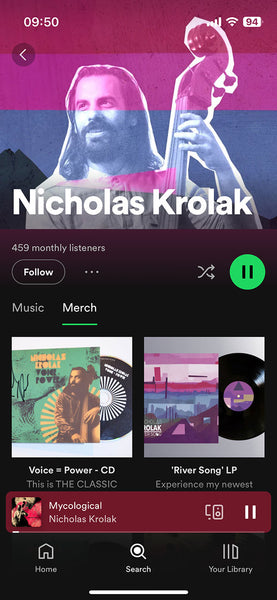 Nicholas Krolak Spotify Merch sales
