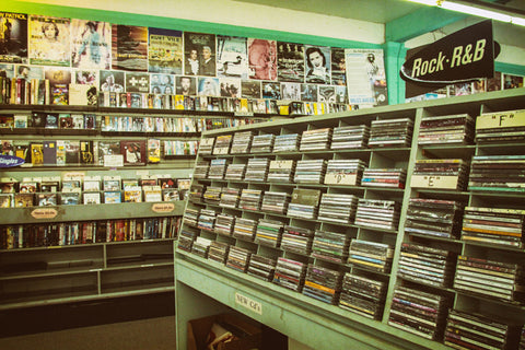 CDs displays in a local record store