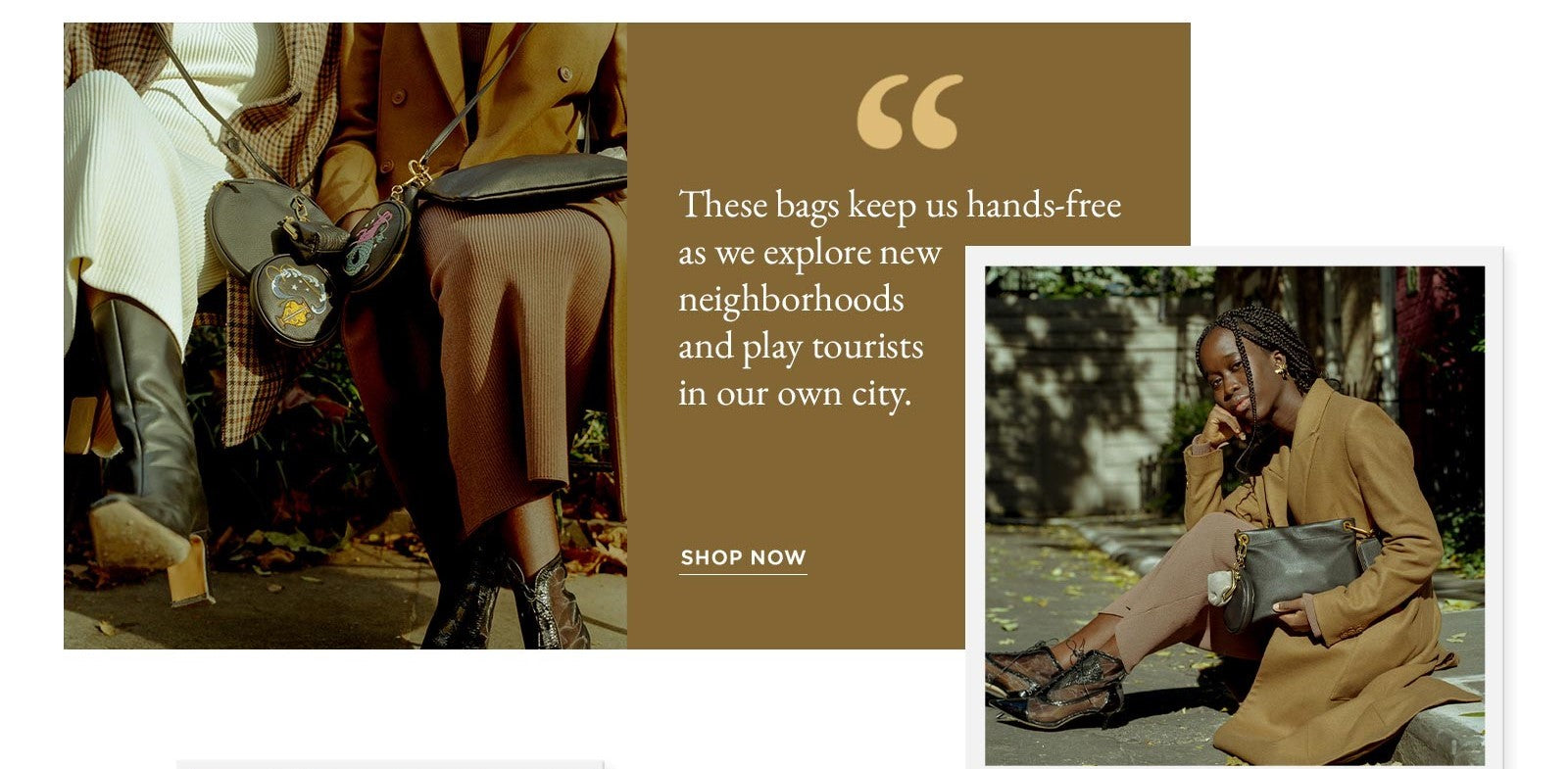 These bags keep us hands-free as we explore new neighborhoods and play tourists in our own city. Shop HOBO GO Now