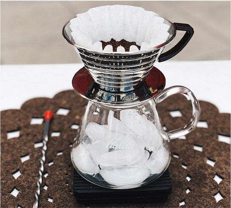 Prepping the Kalita, Iced Pour-over method